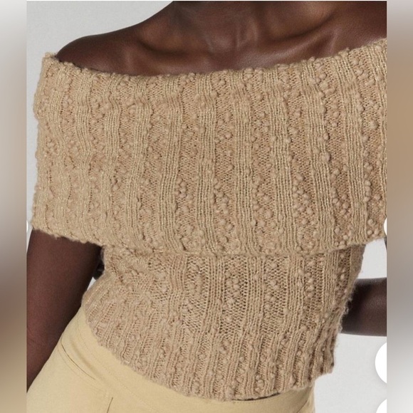 Silence + Noise Starlett Tan gold metallic Foldover Sweater Tank Top size medium - Picture 3 of 7